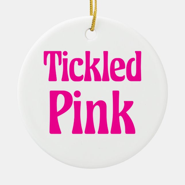 Tickled Pink Ceramic Tree Decoration (Front)