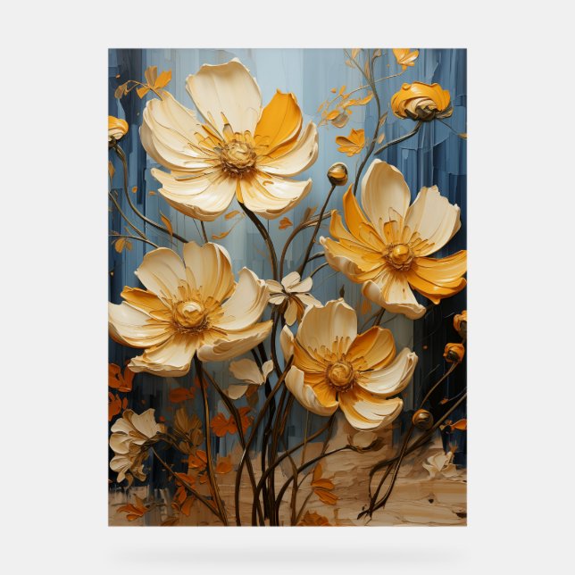 Tickseed - Impasto Floral Acrylic Sign (Front)