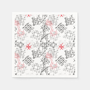 tictactoe pattern.BW Napkin