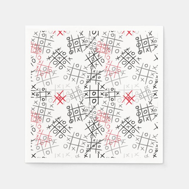 tictactoe pattern.BW Napkin (Front)