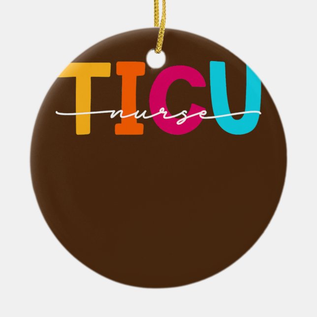 TICU Nurse Trauma ICU Nurses Women Emergency Room Ceramic Tree Decoration (Front)