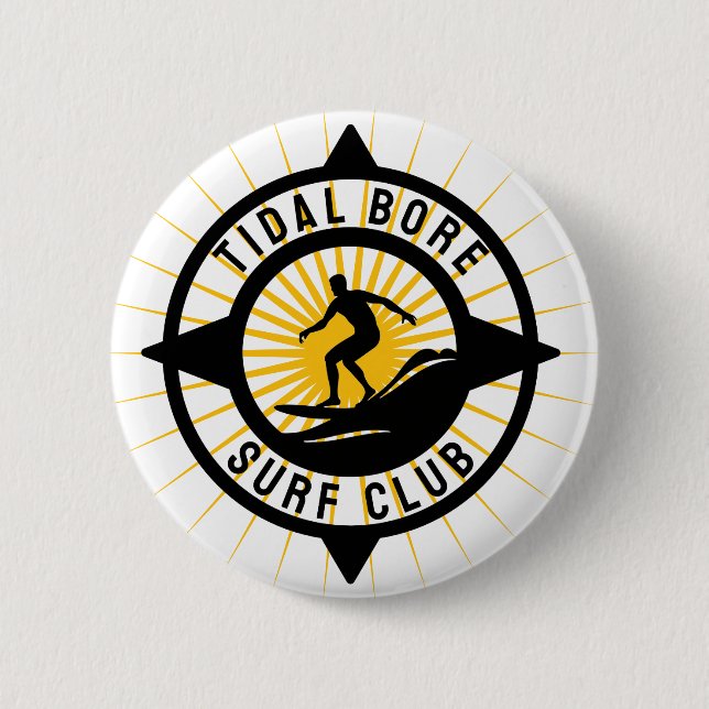 Tidal Bore Surfe Club 6 Cm Round Badge (Front)