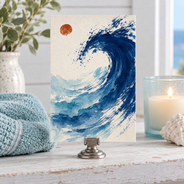 Tidal Calligraphy Art Print (4 x 6 inch unframed semi-gloss print. Flat printed artwork. Styled scene; props not included.)