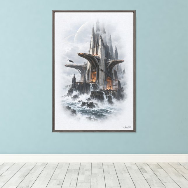 Tidal Citadel Canvas Print (Insitu(Wood Floor))