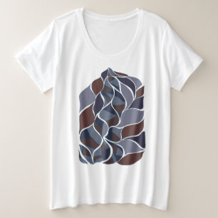 Tidal Echoes – Abstract Earth-Tone Art Tee   KRAAL