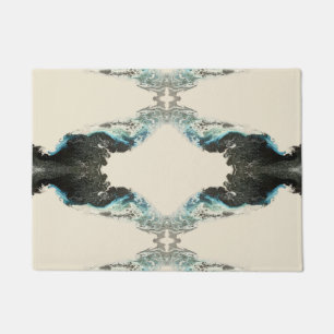 Tidal Echoes — Abstract Fluid Ink Pattern Doormat