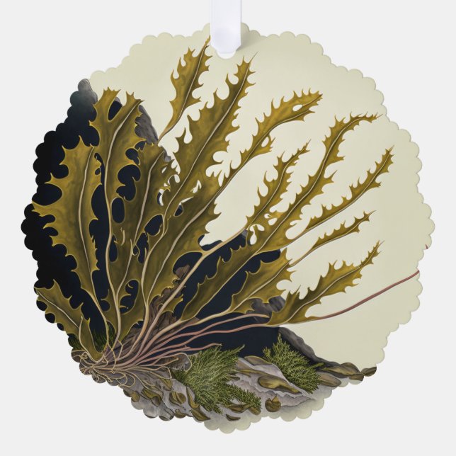 Tidal Fronds Tree Decoration Card (Front)