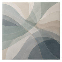 Tidal Veil Sea Glass Abstract Coastal Ceramic Tile