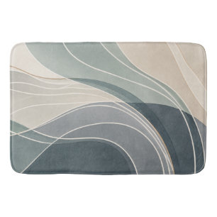 Tidal Veil Sea Glass Abstract Coastal Large Bath M Mat