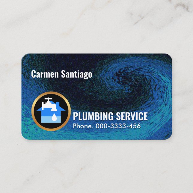 Tidal Wave Plumbing Waters Business Card (Front)