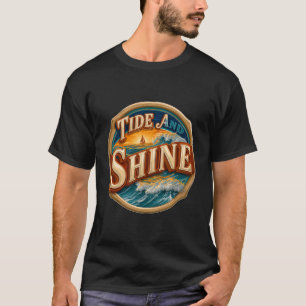 Tide And Shine Ocean Waves Sunset Sailboat T-Shirt