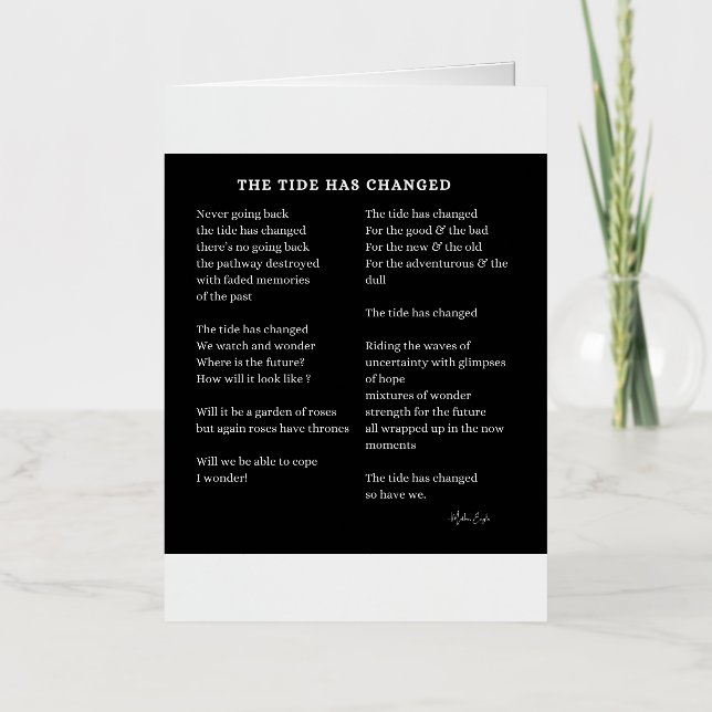Tide Has Changed New Beginning Fresh Start poem  Foil Greeting Card (Front)