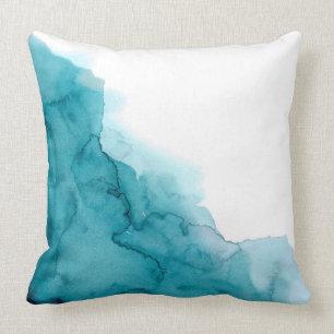 Tide Ocean Blue Watercolour Painting Cushion