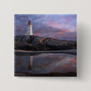 Tide Pool by Lighthouse 15 Cm Square Badge