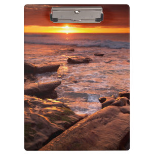 Tide pools at sunset, California Clipboard