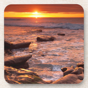 Tide pools at sunset, California Coaster