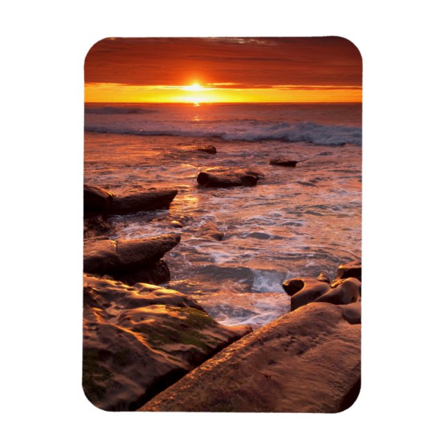 Tide pools at sunset, California Magnet (Vertical)