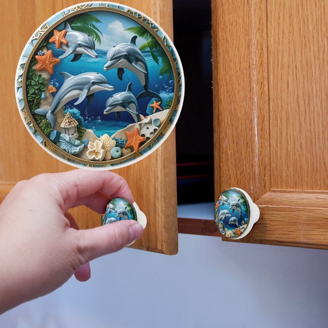 Tide Treasures Dolphins Ceramic Knob (Creator Uploaded)