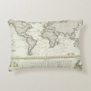 Tide-wave Atlas Map Decorative Cushion