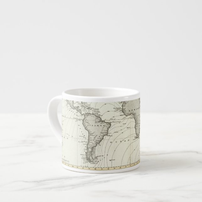 Tide-wave Atlas Map Espresso Cup (Front Left)