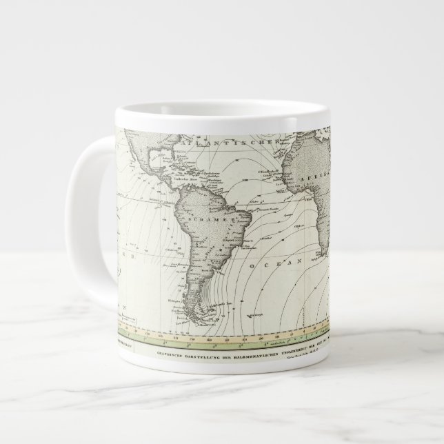 Tide-wave Atlas Map Large Coffee Mug (Front Left)