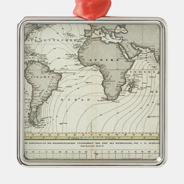 Tide-wave Atlas Map Metal Tree Decoration (Front)