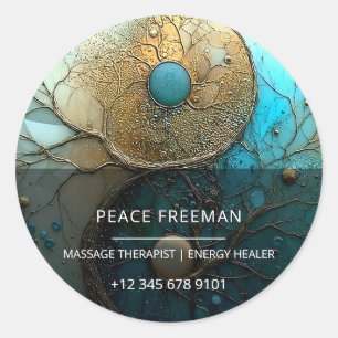Tides of Balance Yin Yang Design Classic Round Sticker