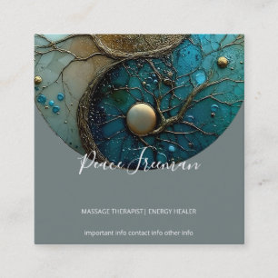 Tides of Balance Yin Yang Design Square Business Card