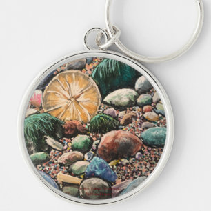 TIDES OUT! SEASCAPE Hand Painted ORIGINAL ART Key Ring