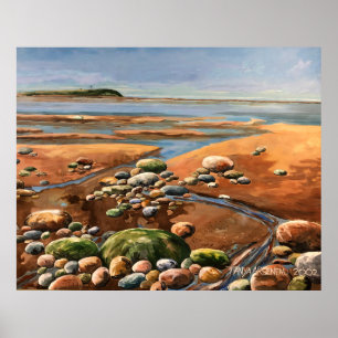 Tides Out seashore beach Ocean scene Poster