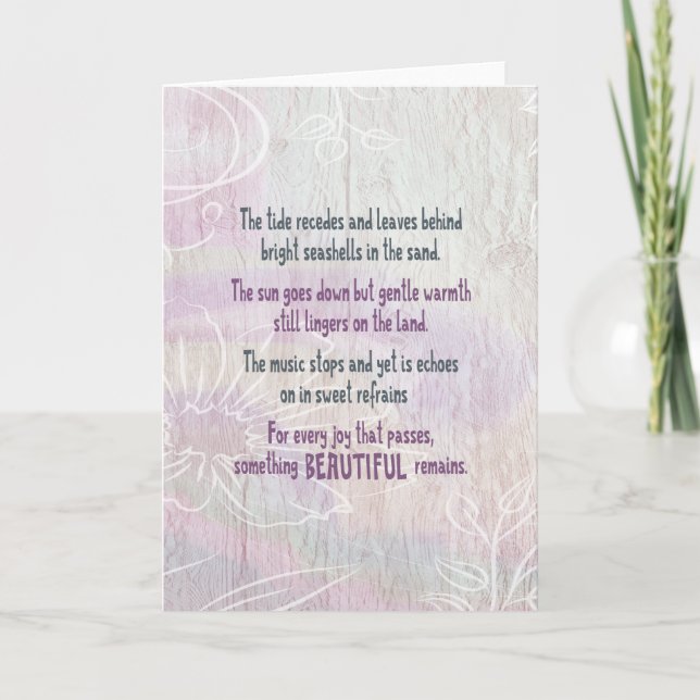 Tides Recede - Sympathy Card (Front)