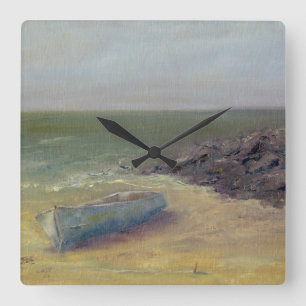 Tide's Rolling In - Boat on the Shore Square Wall Clock