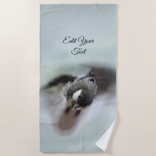 Tidi my Bird the Parus Major Beach Towel