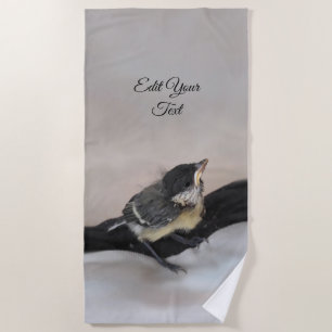 Tidi my Bird the Parus Major Beach Towel