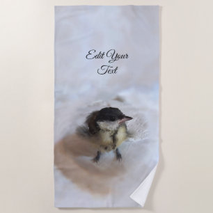 Tidi my Bird the Parus Major Beach Towel