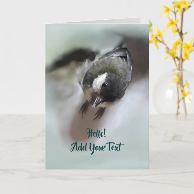 Tidi my Bird the Parus Major Card (Yellow Flower)