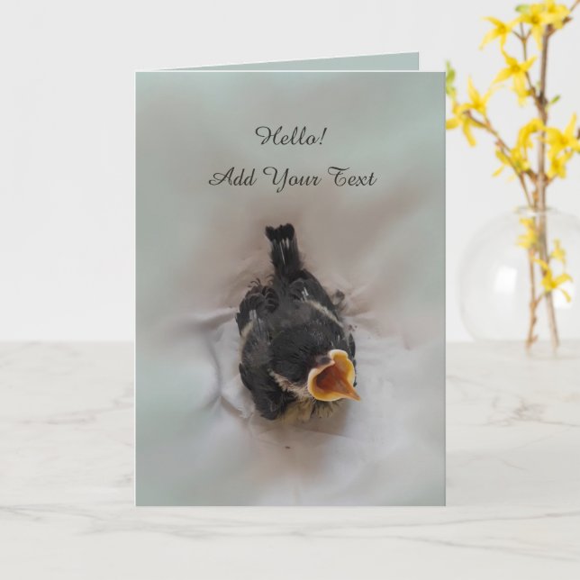 Tidi my Bird the Parus Major Card (Yellow Flower)
