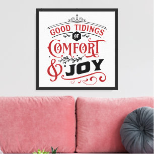 Tidings of Comfort and Joy Farmhouse Christmas Canvas Print