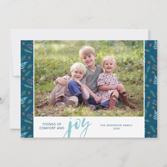Tidings of Comfort & Joy | Photo Christmas Holiday Card (Front)