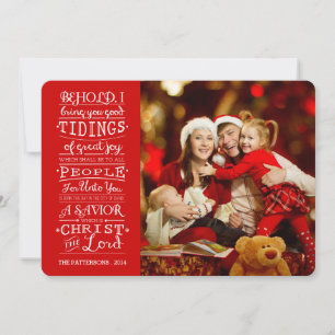 Tidings of Great Joy Christmas Blessings Photocard Holiday Card