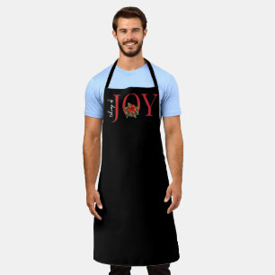TIDINGS OF JOY RED CHRISTMAS POINSETTIA,  APRON