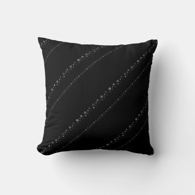 Tidy Black Styled Point Stripes Graphic Cushion (Front)