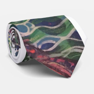 Tie-Aboriginal painting of sea grass Tie