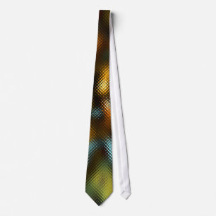 Tie, Abstract Bright Colours Behind Rippled Glass Tie