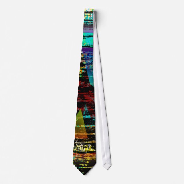 Tie, Abstract Grunge Peace Sign Tie (Front)