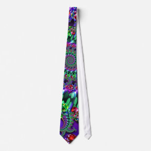 Tie - Bokeh Fractal Purple Terquoise