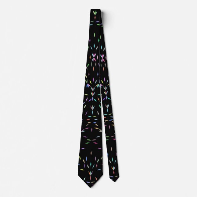 Tie colourful diamonds on black (Front)