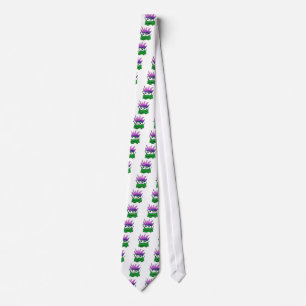 Tie, Cute Little Green Monster Cartoon Tie