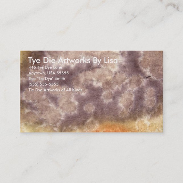 Tie Die Artworks By Lisa Business Card (Front)