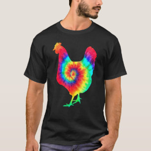Tie-Die Chicken Rainbow Color Farm Animal Chicken T-Shirt